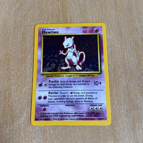 pokemon mewtwo card 1999 Amazon.com: Pokemon - Mewtwo (Pokemon TCG Card) 1999-2002 Pokemon Wizards  of the Coast main image 0